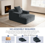 45" Cloud Chair, Corduroy Chaise Lounge Indoor | Single Sofa Bed, No Assembly, Ergonomic Support, Compact Size for Dorms, Apartments and Bedrooms,Reading Nooks & Study Spaces