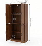 DIYART 71" Tall Kitchen Pantry Cabinet, Freestanding Food Storage Organizer with Doors & Adjustable Shelves, Large Utility Hutch Cupboard for Dining Room, Kitchen & Home Office, Rustic Brown