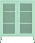 Mint Steel Storage Cabinet 13.8" W x 31.5" L x 40" H, Adjustable Shelves 198 lb Load, Slim Metal Cupboard for Bathroom, Pantry, Living Room & Kitchen, Small Space Organizer
