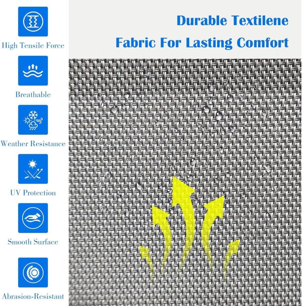 Folding Patio Chair with Textilene Seat and Aluminum Frame for Camping, Beach, Backyard, Tailgating, and Sports Events