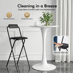 1 Pcs Folding Bar Stool with Backrest, 29.5 Inch Tall Foldable Stool Chair, Portable Space-Saving Counter Height Chair 275lbs Load Capacity for Kitchen Counter Home Dining, Black
