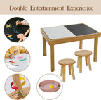 Wooden Sensory Table for Toddlers with 2 Chairs, Double-Sided Boards | Sand and water play, promotes sensory development, easy assembly, indoor outdoor use
