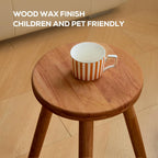 Small Round Side Table Adjustable Height Solid Wood Drink Table Indoor Tall Plant Stand Multi-Use Accent Stool-11‘’D × 20“H (Walnut)