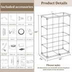 BEAUTYPEAK Tempered Glass Display Cabinet, Double Door, Black