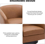 Swivel Barrel Accent Chair, Modern Round Chenille Fabric Arm Chair for Living Room, Bedroom, Comfy Club Reading Chairs for Adults