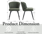 EALSON Modern Dining Chairs Set of 6, Upholstered Green Faux Leather Seater with Curved Shell Backs and Metal Legs, Armless Side Chair, for Dining Room/Kitchen/Restaurant Use