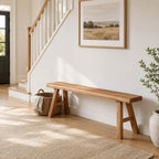 Farmhouse Solid Wooden Narrow Bench Natural Rustic Kitchen Dining Table Skinny Entryway Shoe Benches 47.2/62.9/70.8/78.8 In End of Bed Bench Dining Bench Shoe Bench For Hallway(47.2x10.2x17.7in)