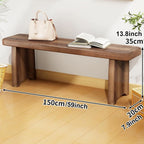 Outdoor Bench, Indoor Wood Bench for End of Bed, Entryway, Dining, Balcony, 24-59in Long Patio Narrow Benches, Wood Ladder Plant Stand, Garden Benches(L59xW7.9xH13.8inch)