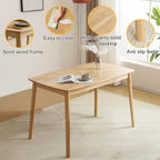 Karl home 5-Piece Dining Table Set for 4, Solid Wood Frame, Nature | Mid-century modern dining table with chairs, padded seats & backrests,compact design, for kitchen/small apartment/dining room