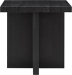 Roundhill Furniture Mchome Square End Table, Nightstand, Black Finish
