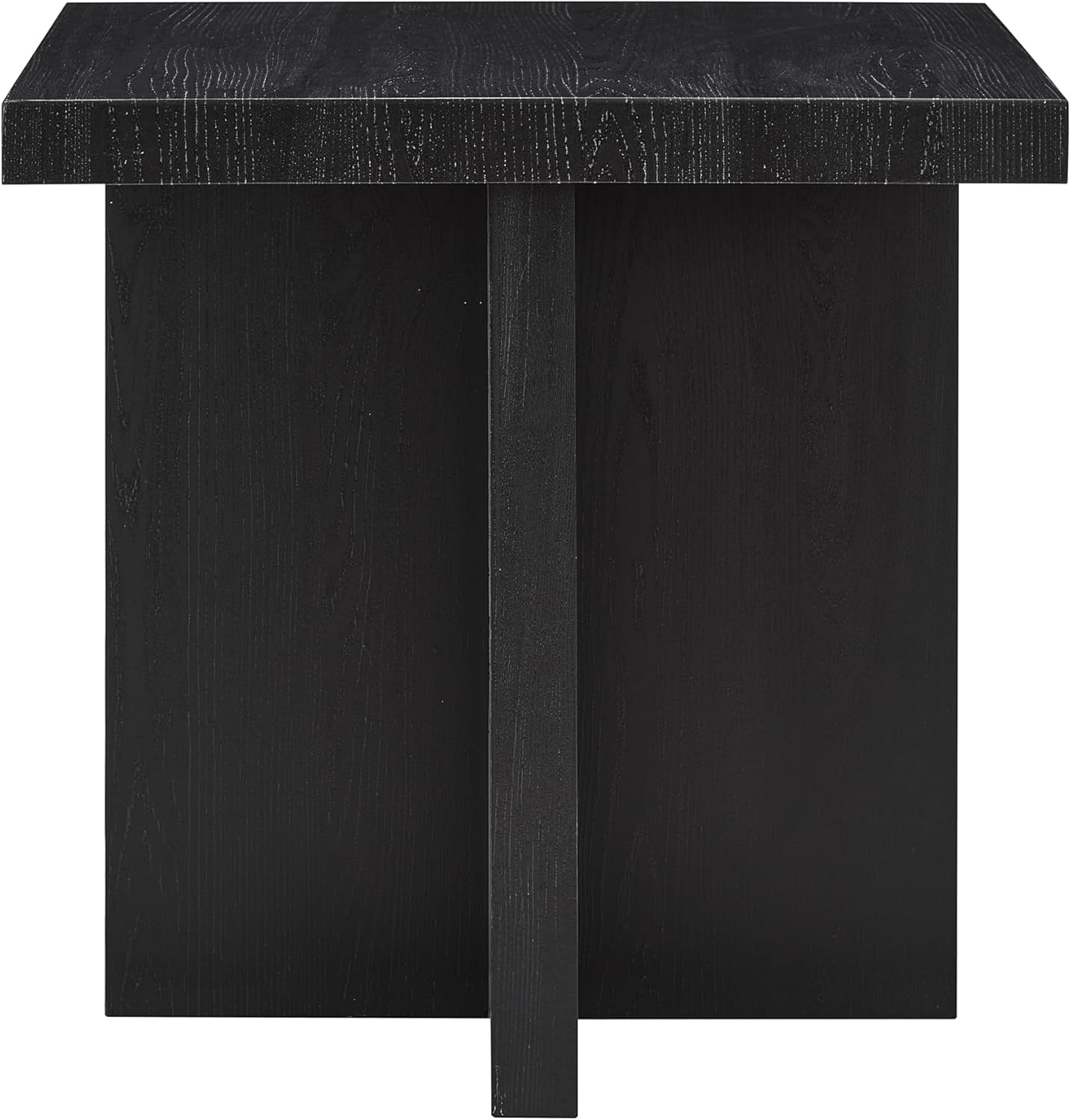 Roundhill Furniture Mchome Square End Table, Nightstand, Black Finish