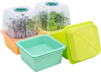 Microgreen Growing Trays, LUVCSOY Sprouting Tray with Humidity Dome, 1.2 mm Small Mesh Holes, BPA Free, Sprouter Kit for Growing Mirco Seeds, Like Broccoli, Alfalfa, Radish, Clover - 4 Pack | Colorful