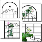 LZRS 4 Pack 71x20in Rustic Iron Arch Decoration Garden Trellis with Black Metal Coating – Perfect for Supporting Climbing Plants Outdoor, Roses, Vines, Flowers, and Vegetables.