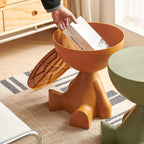 Circle Side Table, Round Modern End Table, Waterproof & Durable, Small Coffee Table for Living Room, Bedroom, Bedside, Versatile Accent Table - Orange