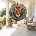 Metal Tiger Wind Spinner Gift for Boy Girl Kids Colorful Tiger Hanging Wind Spinner for Outdoor Garden Decor Animal Wind Sculptures for IndoorOutside Lawn Yard