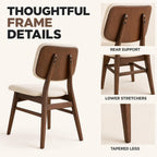 Dining Chairs Set of 6, Mid-Century Modern Dining Room Kitchen Dinner Chairs, Upholstered Vanity Living Room Chairs, Open Back and Padded Seat for Home/Kitchen/Living Room/Bedroom