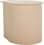 SAFAVIEH Home Collection - MTP Medium Side Table, Beige Ceramic Accent Table with Ribbed Base, Fully Assembled (ACC2910A)