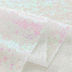 Sugargirl White Iridescent Sequin Backdrop Curtain 4 Panels 2FTx8FT Glitter White Iridescent Background Drapes Sparkle Photography Backdrop for Party Wedding Birthday Wall Decoration