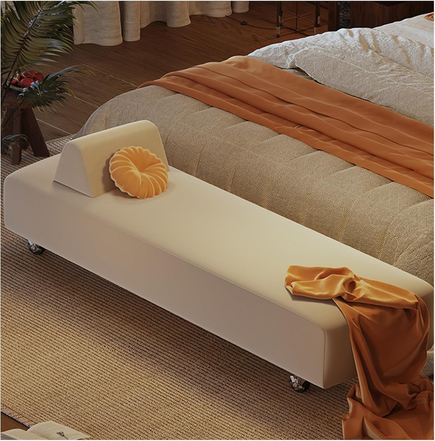 Modern Bedroom Bench, Entryway for Living Room End of Bed Accent Ottoman Entryway(120 * 40 * 55cm)