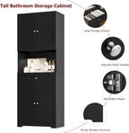 HIFIT 2 Pcs Tall Kitchen Pantry Cabinet, Large Kitchen Hutch Storage Cabinet with Doors & Wide Shelves, 67" Tall Modern Coffee Bar Cabinets with Drawers Cupboard Set for Home Dining Living Room, Black