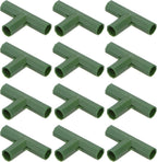 4 Pcs 11mm Greenhouse Frame Building Connectors, 3 Way Flat Pipe Fitting for Grape Trellis/Sunscreen Shed/Gardening Plant Stakes, Greenhouse Accessories [Green]