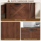 Halitaa Small Farmhouse File Cabinet with 3 Drawers for Home Office, Walnut | Vertical Filing Cabinet Fits Letter and A4 Size, Farmhouse Printer Stand, Under Desk Wooden File Cabinet