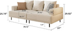 79" Modern Fabric Couch,Cloud Sofa with Low Back for Living Room