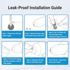AQUA CREST FF35 Inline Water Filter Replacement, 1/4" Quick-Connect Replacement for Refrigerator, Post-Carbon Filter for Reverse Osmosis Systems, NSF/ANSI 42 Certified, 6-12 Months(NO Fittings)