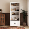 FUFU&GAGA 70.9" Tall Kitchen Pantry Cabinet with Drawer, 2 Doors & Adjustable Shelves, Pantry Storage Cabinet with Buffet Cupboard for Kitchen, Dinningroom White, 27.6”W x 13.8”D x 70.9”H