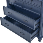 JIVOIT 77.3-inch Tall Large Kitchen Pantry with 6 Door Shelves, 2 Adjustable Shelves and 6 Drawers, 2 Doors, Modern Storage Cabinet Cupboard for Kitchen, Dining & Bathroom (Blue,53)