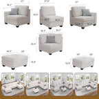 Legend Vansen Oversized Modular Sectional Sofa,U/L-Shaped Corduroy Couch with Ottoman,Deep Seat & Removable Cushion,Easy Assembly for Living Room Apartment