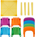 Kids Table and 4 Chairs Set, Toddler Table Plastic Sturdy Desk for Reading, Art, Homework