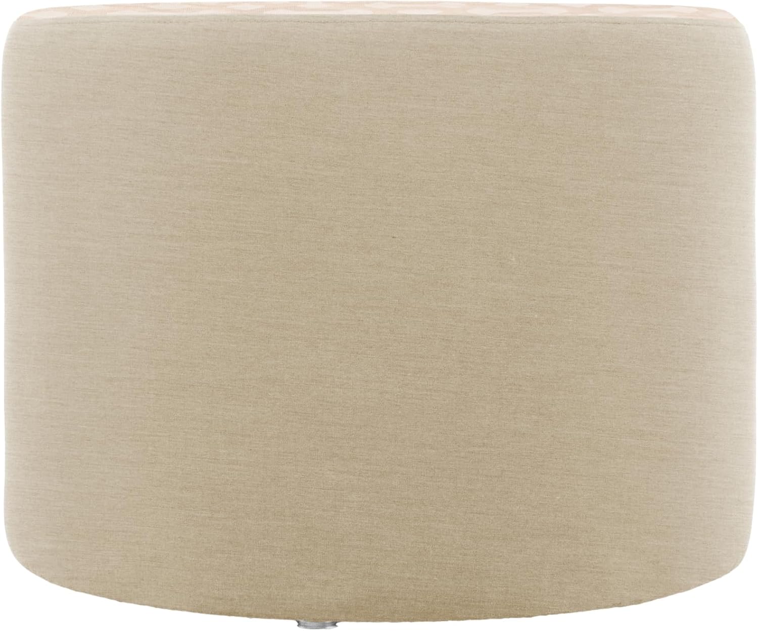 FDP 24" Round Oversized Outdoor Ottoman Featuring Sunbrella Two-Tone - Weather-Resistant, Fade-Resistant, Fully Assembled Patio Furniture for Backyard or Poolside Seating, 18" H - Flax/Sand