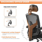 Sweetcrispy Ergonomic Office Chair, Computer Desk Chair with Lumbar Support | High-Back Mesh, 360° Rolling Work, Swivel with Wheels, Comfy Arms, Home Bedroom Study, Black