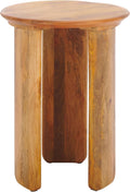 SAFAVIEH Home Collection - Karin Side Table, Round Dark Brown Solid Wood Design, Fully Assembled (ACC3730A)