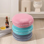 Foot Stool, Cute Shoe Change Stool Dount Shaped Funny Foot Stools Simulated Food Stools Small Ottoman for Living Room Bedroom Macaron Biscuits Shaped