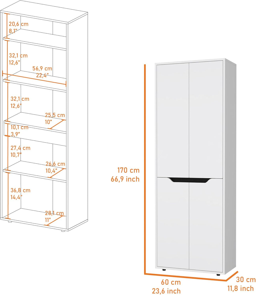 White 5 Shelf Kitchen Pantry