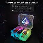 LED Wine Bottle Servicer Stand Champagne LED Display Box Rechargeable, Luminous Presenter for Nightclub, Bar, Party, Wedding, Tabletop Display（Capacity:3 Bottles 750ml）
