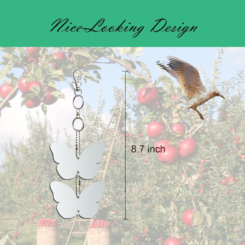 Keep Birds Away Mirror Disc, Hanging Reflectors to Scare Birds Away from Your House and Garden, 16 Butterfly Discs