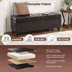 Maupvit Storage Ottoman Bench, Faux Leather Ottoman with Storage, Bench for Bedroom end of Bed, Upholstered Storage Benches for Living Room, Entryway, Hallway, Foot Rest, Black