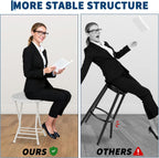 Garvee Folding Stool, Backless 18-Inch Stool, Portable with Handle, Foldable Bar Stool, Anti-Slip Feet, 600Lbs Capacity, for Bar Stools Kitchen Home Indoor and Outdoor Use (White-2, 18)