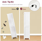 TEENFON 51" H Pantry Cabinet with 4 Doors, Kitchen Cabinet with 6 Door Shelves, Storage Cabinet for Living Room, Dining Room, Bathroom, White