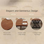 tiedingding 47" Solid Wood Dining Table, Rectangular Kitchen Table with Irregular Live Edge & Thick Tabletop, X-Shape Metal Legs, Oil Proof & Easy Clean, Rustic Brown， for 2-4 People
