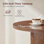 MAHANCRIS 31.5" Round Dining Table with Storage Shelf for 2-3, Circle Kitchen Dinner Table with Thick Tabletop, for Small Spaces, Circle Nook Table for Kitchen & Dining Room, Walnut DTWA8501
