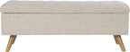 HomePop Modern Tufted Storage Bench - Textured Cream Fabric