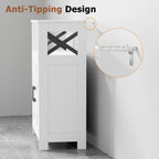 Homhedy Farmhouse Bathroom Storage Cabinet with Doors, Small Floor Cabinet