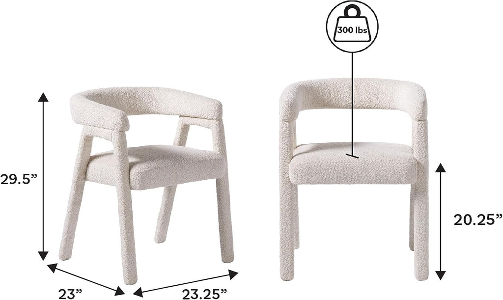 Walker Edison Ezra Modern Solid Wood Rounded Back Dining Chair - Natural (Set of 2)
