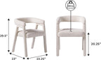 Walker Edison Ezra Modern Solid Wood Rounded Back Dining Chair - Natural (Set of 2)