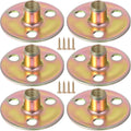 6 Sets Furniture Leg Mounting Plates 5/16 Furniture Leg Mounting Plates Three Hole Cylindrical Plate with 18 Screws Cylindrical Plate Nut T Nuts for Sofa Chair Cabinet Couch Strengthen Weak Feet