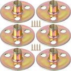 6 Sets Furniture Leg Mounting Plates 5/16 Furniture Leg Mounting Plates Three Hole Cylindrical Plate with 18 Screws Cylindrical Plate Nut T Nuts for Sofa Chair Cabinet Couch Strengthen Weak Feet